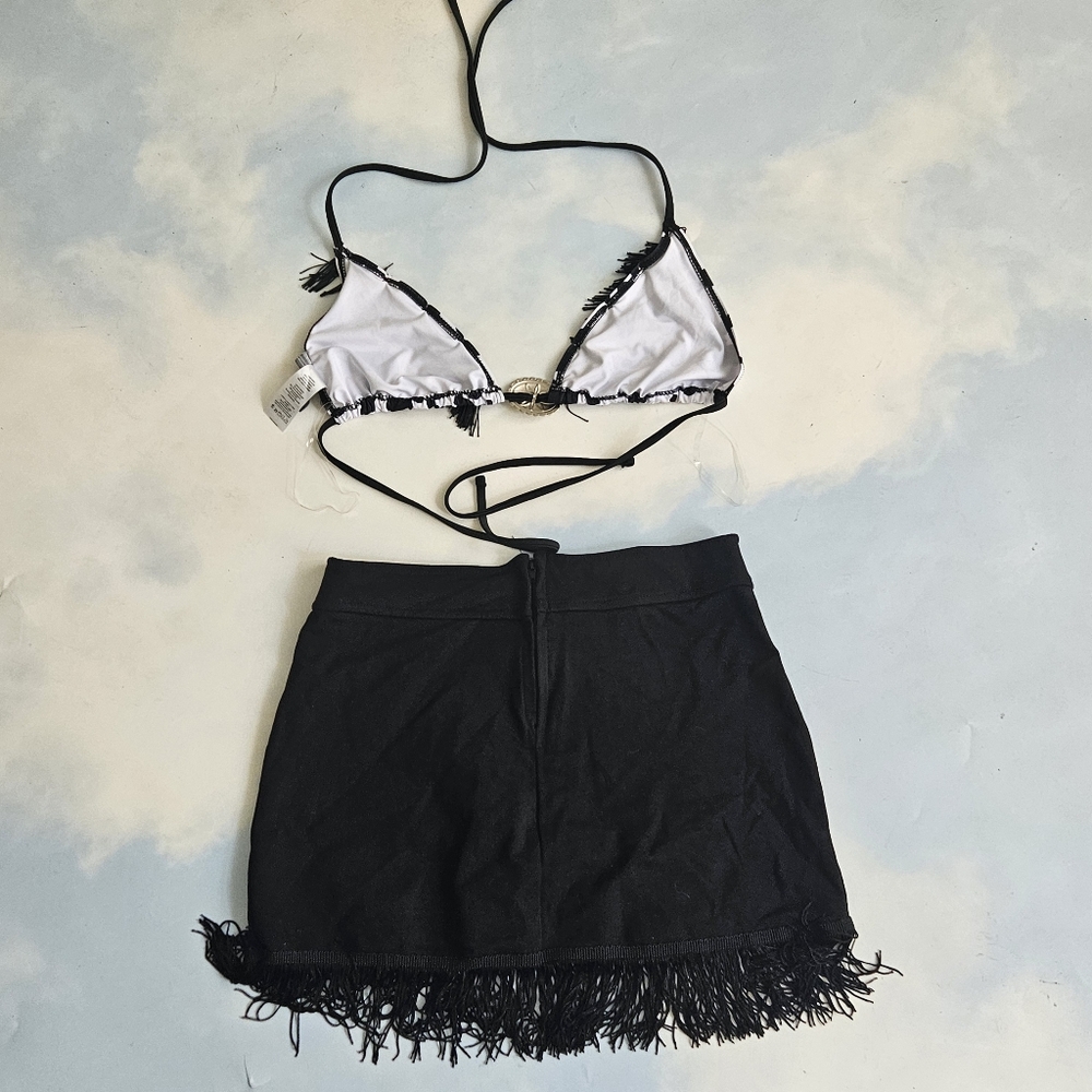 Black Fringe Skirt Cowgirl Set Halloween Costume Set Nashville - Picture 11 of 11